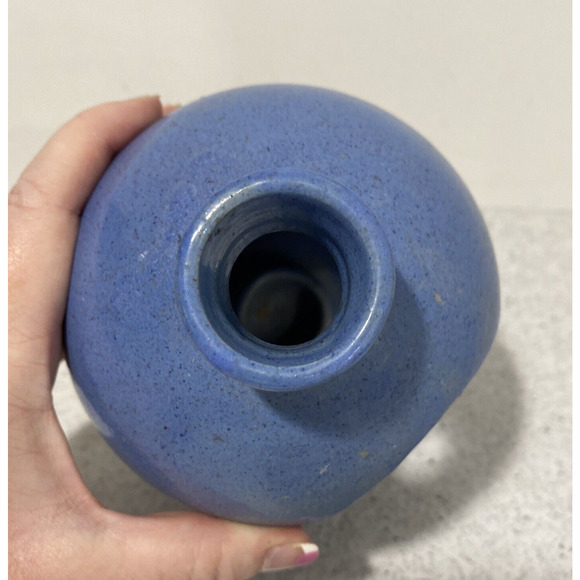 Studio Pottery Candle Holder Wall Sconce Primitive Farmhouse Blue Cottage Decor - Picture 6 of 9